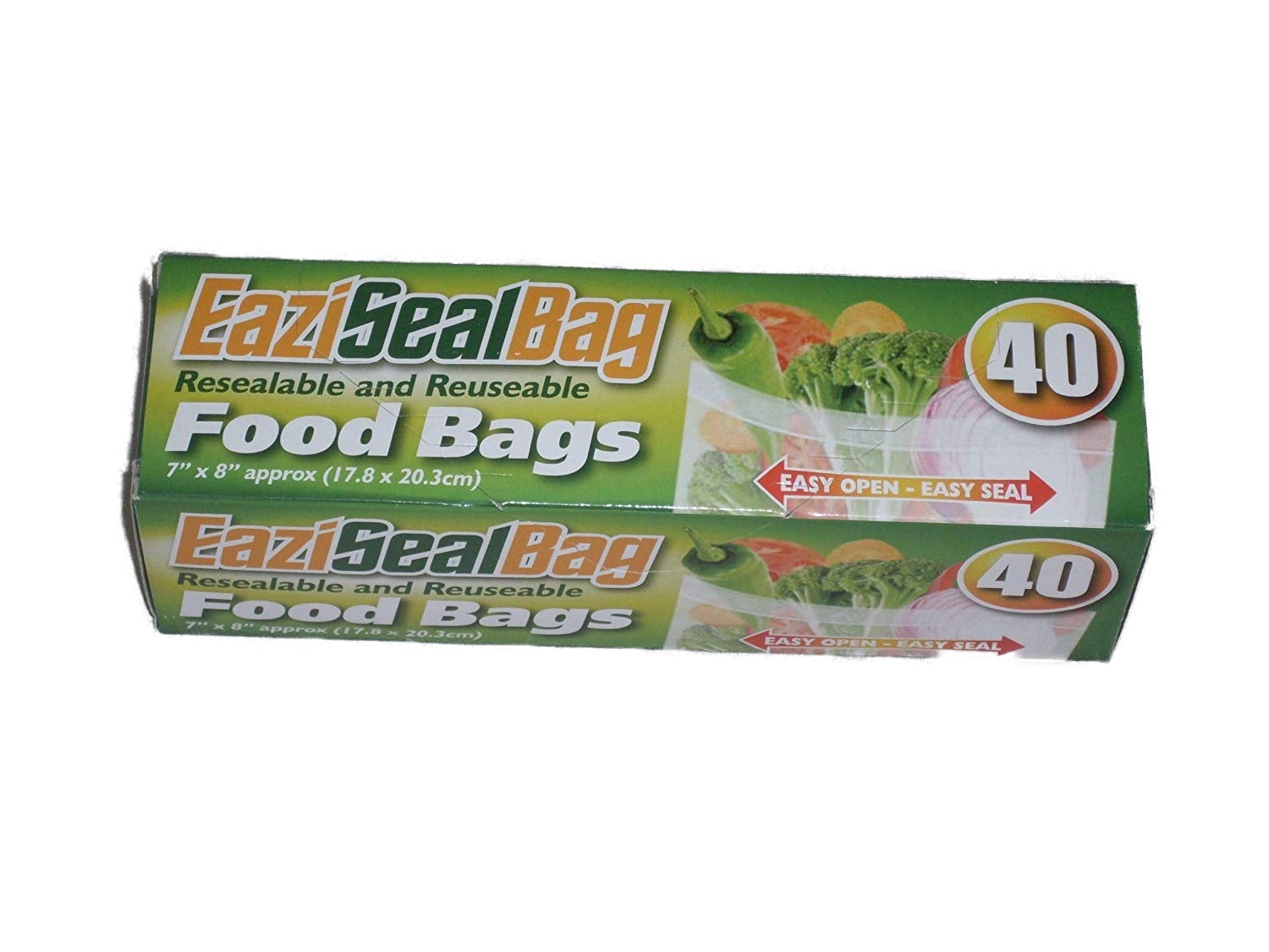 EAZISEAL REUSABLE FOOD BAGS 17CM X 20CM 40/PK. RY0503 \\\KD11373