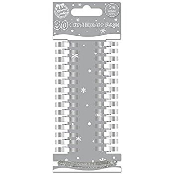 30 SILVER CARD PEGS AND STRINGS \\\KD11380