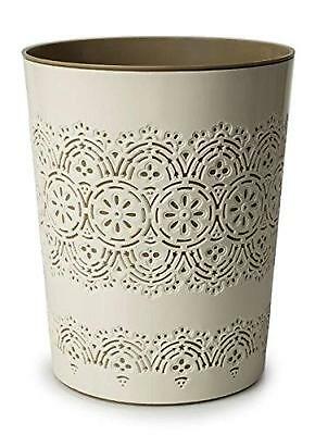 BLUE CANYON 9 LITRE FLORA WASTE CONTAINER BASKET STORAGE BIN  - CREAM. BA3310CR \\\KD11411