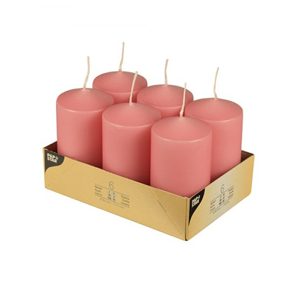 DARK PINK PILLAR CANDLE  60 X 115MM 6/PK. PS17992 \\\KD11420