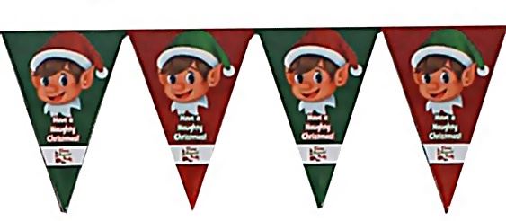 20FT ELF DESIGN TRIANGULAR BUNTING. 503061 \\\KD11470