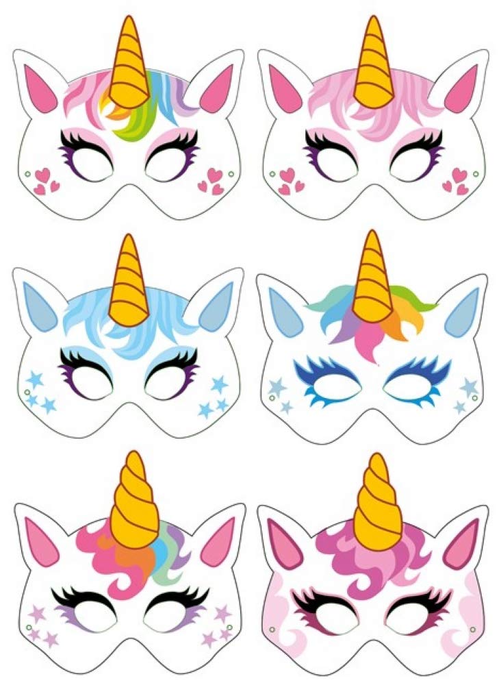 UNICORN PARTY MASKS 6/PK. 390130 \\\KD11502