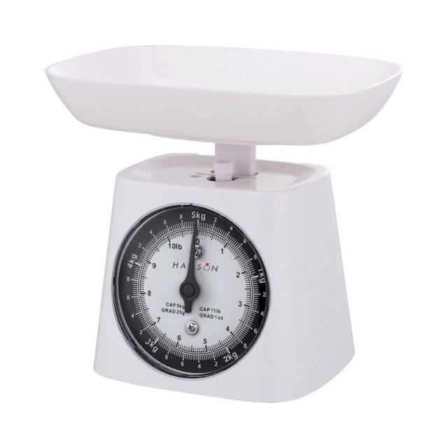 HANSON MECHANICAL KITCHEN SCALE WHITE 5KG HB440. 13712 \\\KD11550