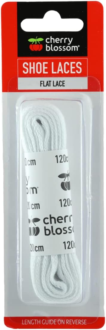 CHERRY BLOSSOM WHITE FLAT SPORTS SHOE LACE 120CM. CBLAC36 / CB211165 \\\KD11553