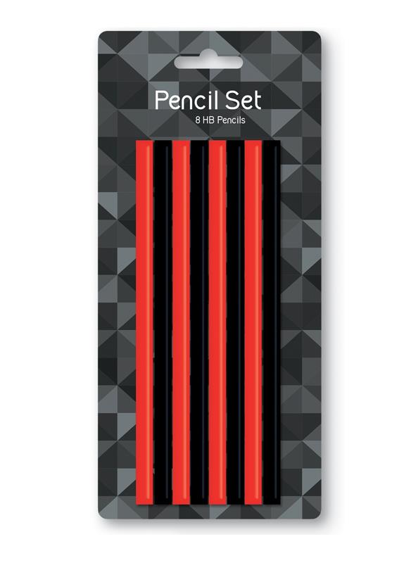 PENCIL SET GEOMETRIC SET OF 8 HB PENCILS. GEOL \\\KD11564