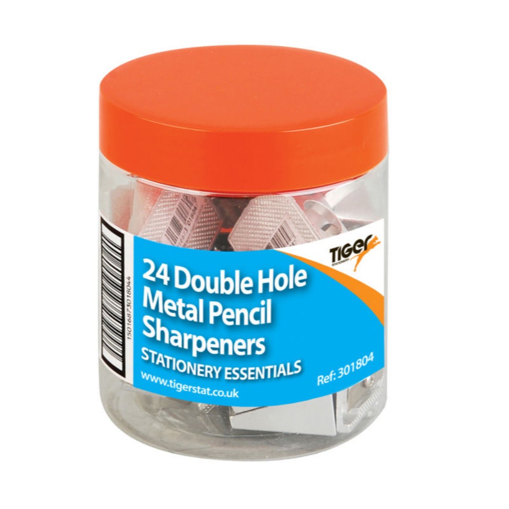 TIGER 24 PCS METAL PENCIL SHARPENERS IN TUB. T301804 \\\KD11567