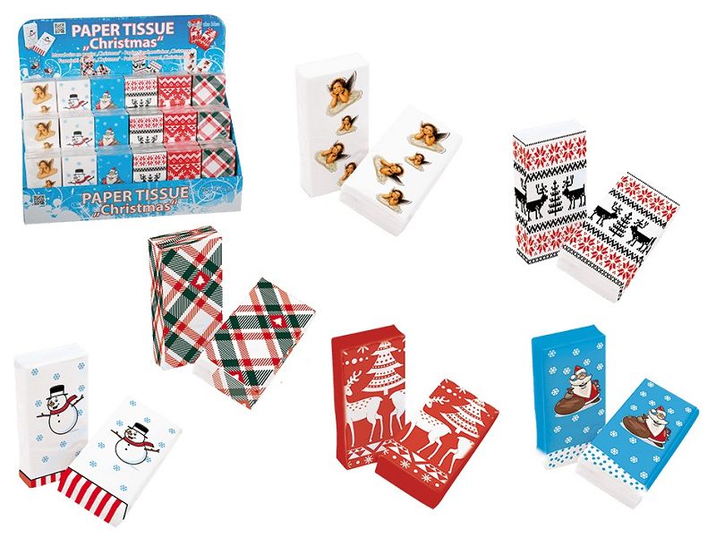 PAPER TISSUES CHRISTMAS COLLECTION 6 ASSORTED DESIGN 10PER PK. OB992050 \\\KD11571