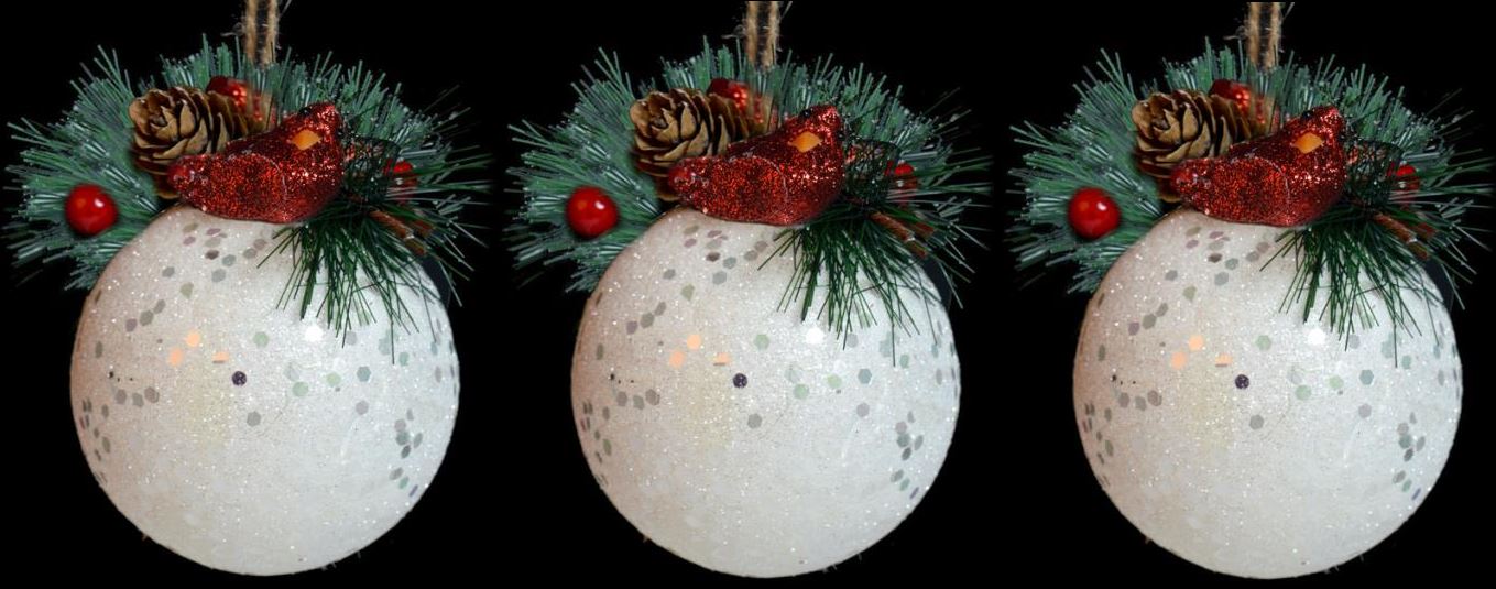 3 BIRD & PINE 9.5 CENTIMETRE BAUBLES. 55122 \\\KD11607