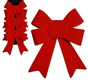 3 VELOUR BOWS RED 13 CENTIMETRE. 55260 \\\KD11614