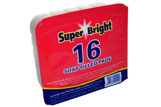 6 X 16/PK SUPER BRIGHT SOAP FILLED PADS. SU84A-1 \\\KD11696