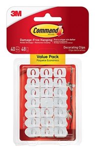 WHITE 40 COMMAND DECORATING CLIPS VALUE PACK. 17026-VP 978034 \\\KD11710