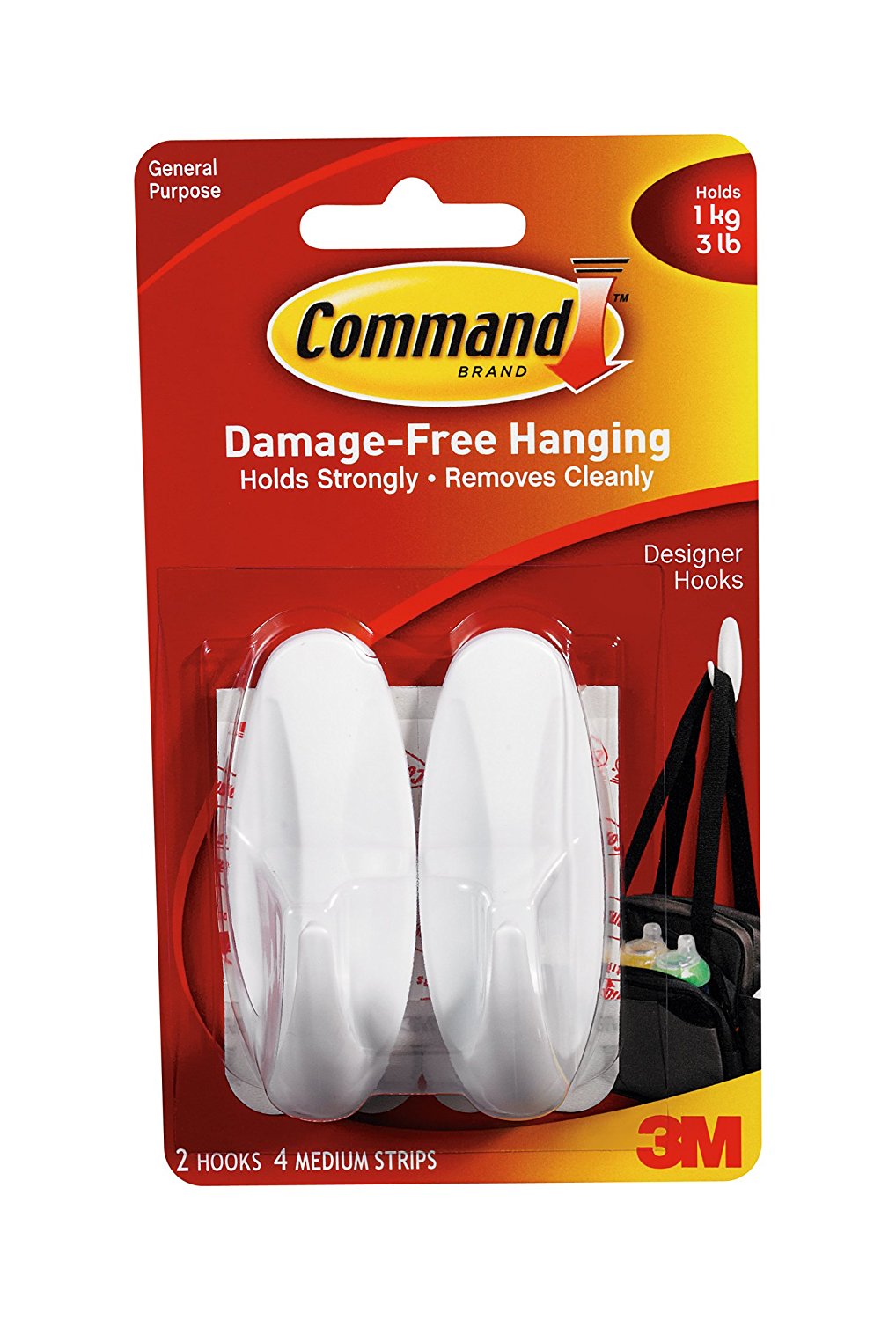 COMMAND SHOWER HOOKS MEDIUM 2/PK. 17081BUKN \\\KD11711