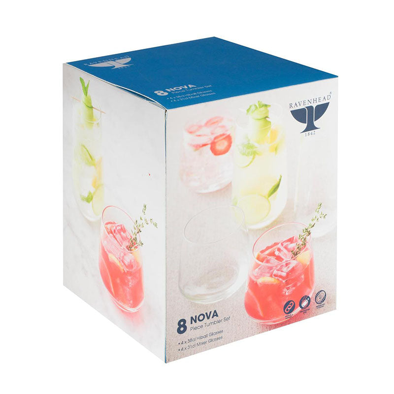 RAVENHEAD NOVA TUMBLER SET 8 PIECES 4 X 38CL 4 X 31CL. 0041301 \\\KD11860