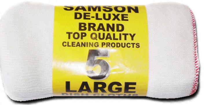 5 SAMSON LARGE WHITE DISH CLOTHS. 186.16.5RSNBU3 \\\KD11930