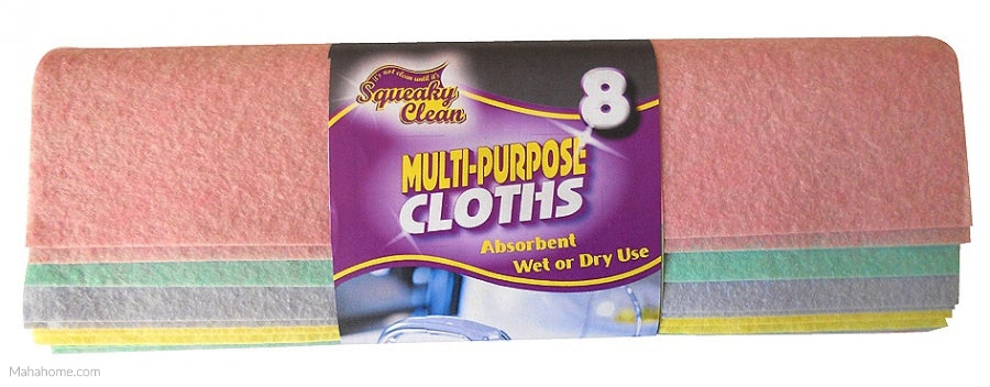 8 SQUEAKY CLEAN MIXED FIBRE MULTI PURPOSE CLOTHS. 752.8RNSQ2 \\\KD11931