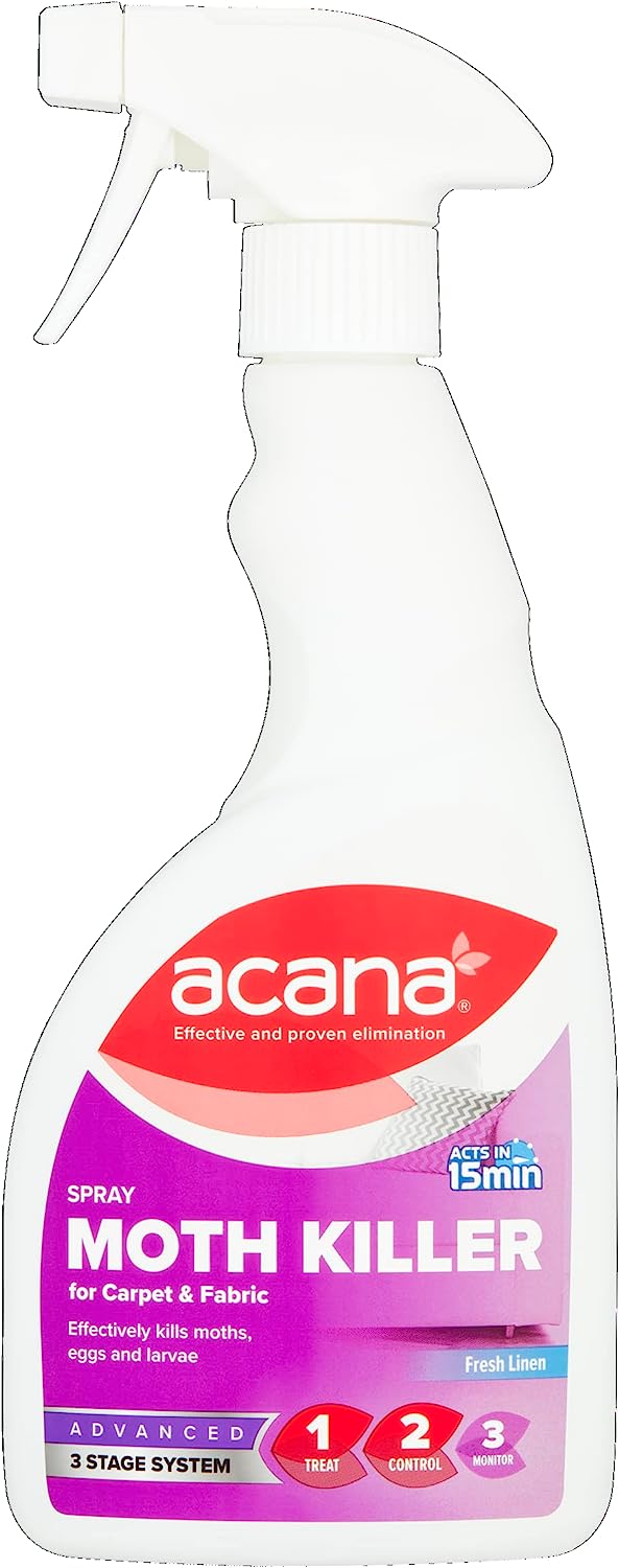 ACANA CARPET & FABRIC MOTH KILLER & FRESHENER 500ML SPRAY - FRESH LINEN. WL1355 \\\KD11944