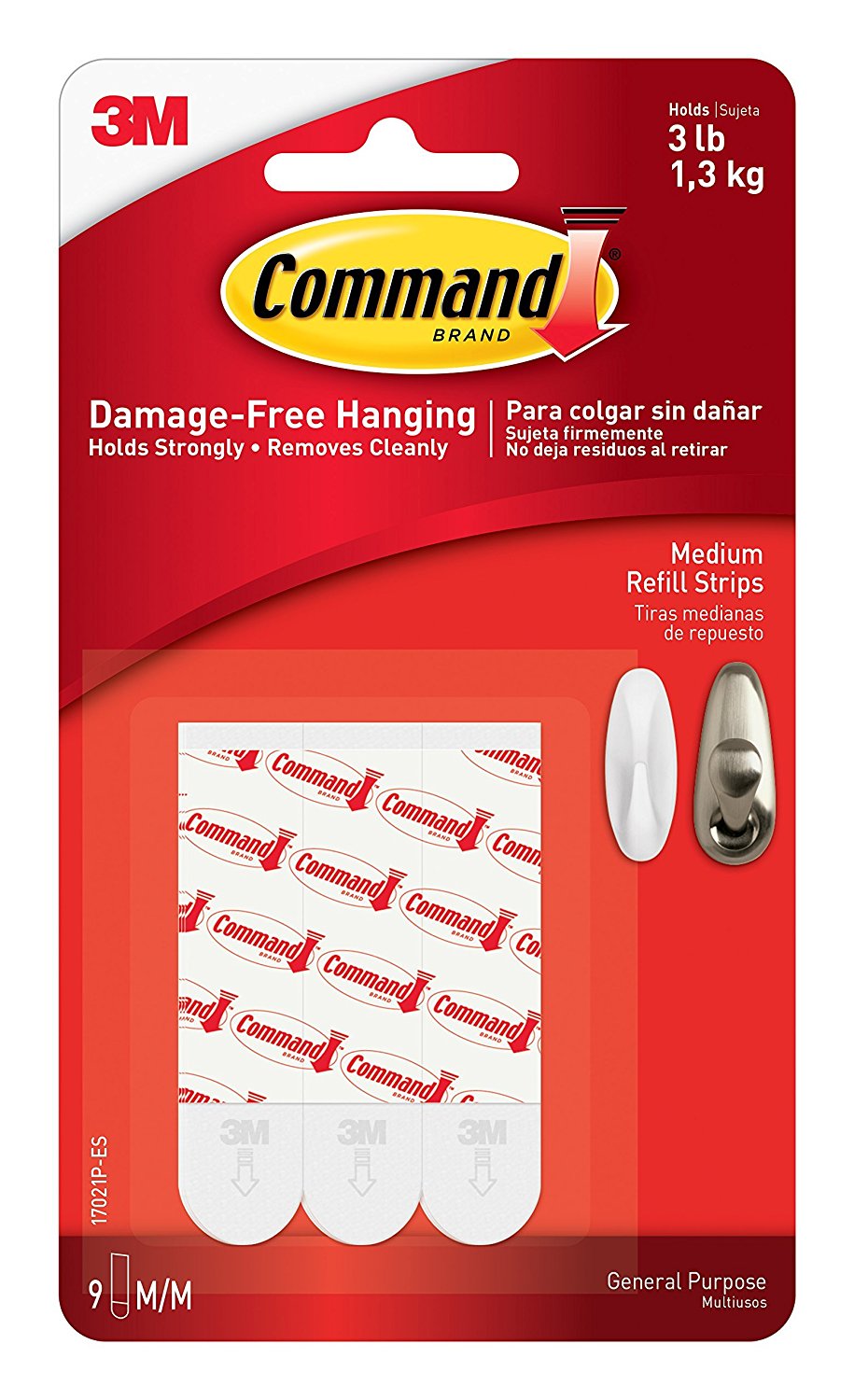 COMMAND MEDIUM MOUNTING REPLACEMENT STRIPS 9/PK. 17021P 851245 \\\KD11970