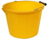 HEAVY DUTY PLASTIC BUILDERS BUCKET 13.5 LITRE /  3 GALLON - YELLOW. KP19Y \\\KD11986