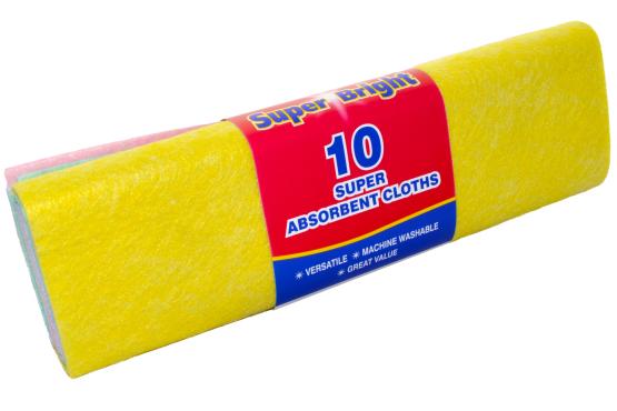 10 X 10PK SUPER BRIGHT SUPER ABSORBENT CLOTHS. SU48K-1 \\\KD11998