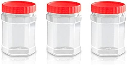 SUNPET PLASTIC JAR HEX 400ML 3/PK. J0400HX3 \\\KD12147