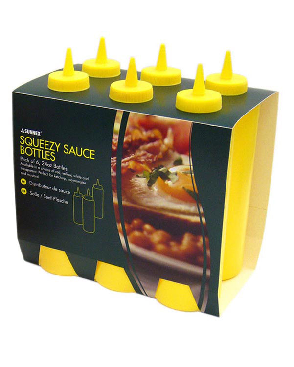 6 SAUCE BOTTLE YELLOW 12OZ. M030016Y \\\KD12150