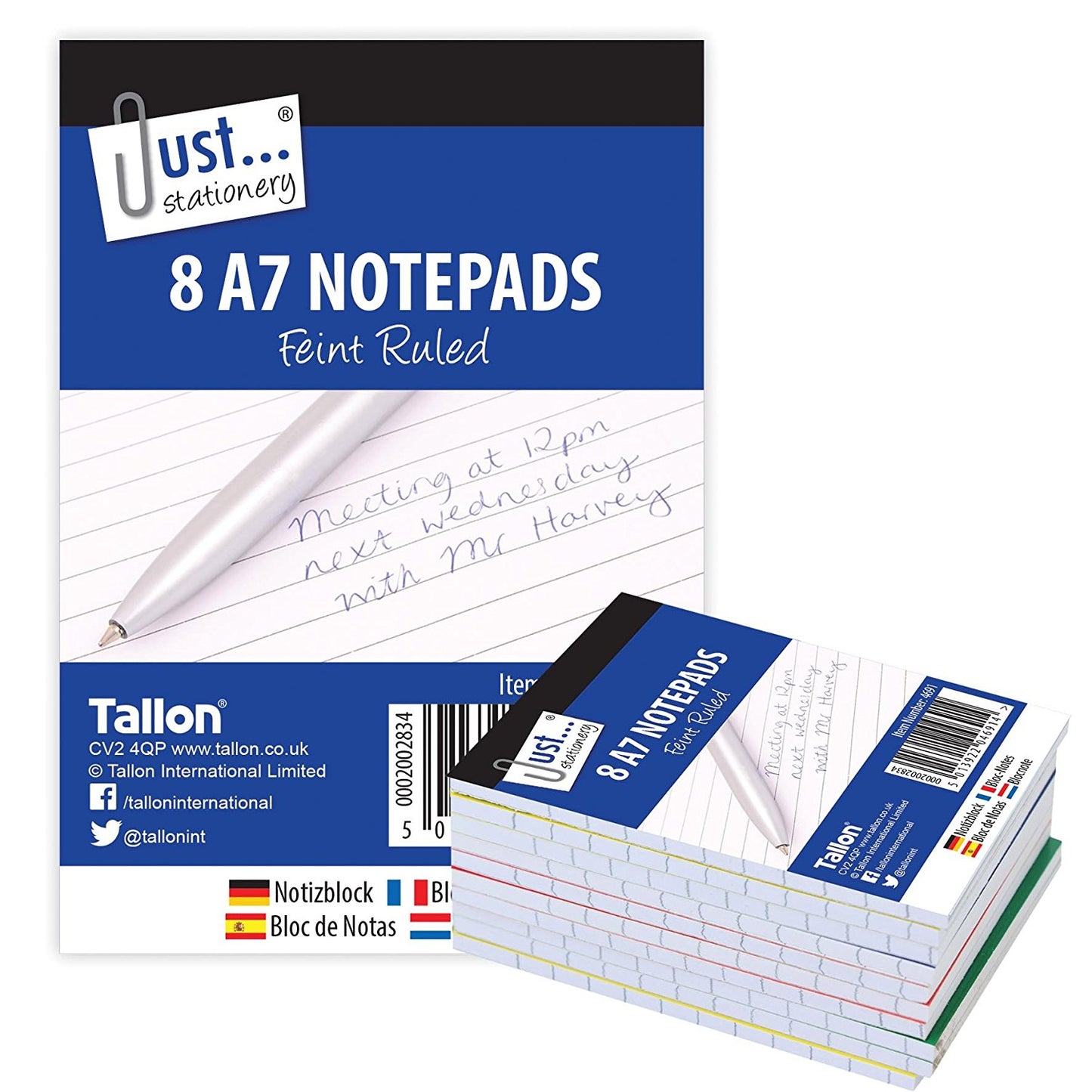 A7 NOTEBOOKS LINED PAPER PACK OF 8. 4691 \\\KD12222