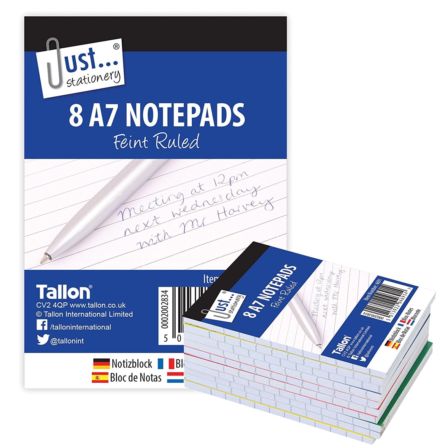 A7 NOTEBOOKS LINED PAPER PACK OF 8. 4691 \\\KD12222