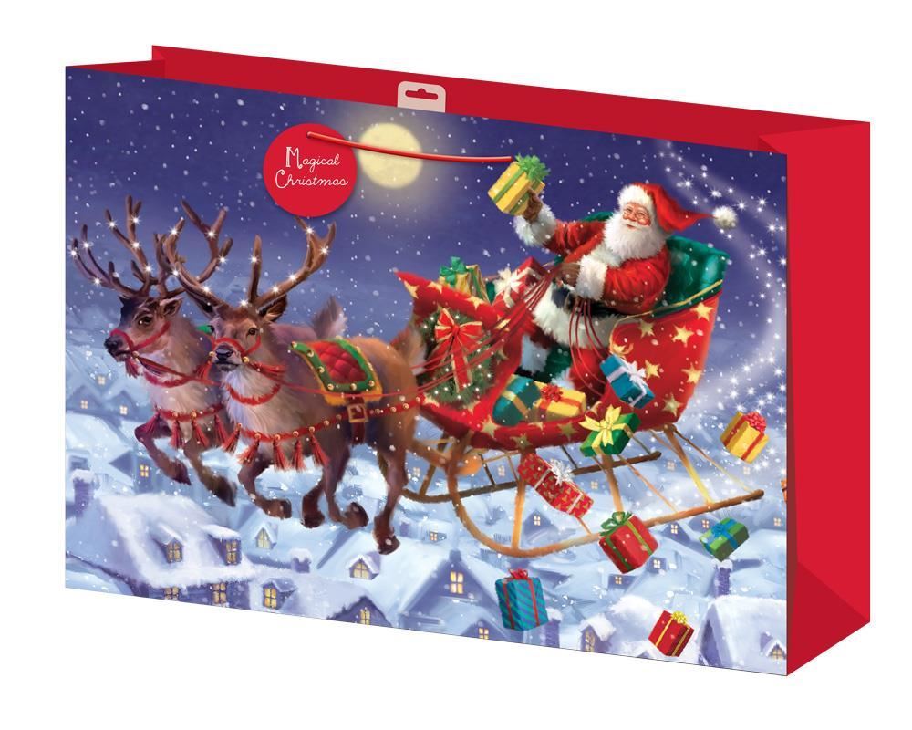FLYING SANTA GLITTER LARGE BAG. XBNFLL \\\KD12231