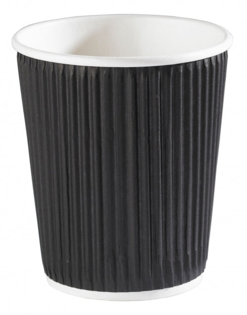 BLACK KRAFT RIPPLE WALL HOT DRINK 25 CUP ( 227ML / 8OZ). 10440.08 \\\KD12257