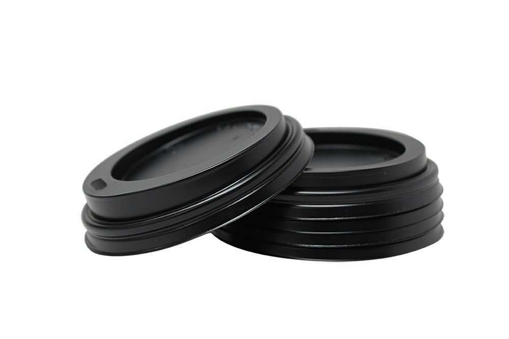 BLACK SIP THROUGH DOMED LID FOR 8OZ PAPER CUPS 100/PK. 10450.08 \\\KD12262