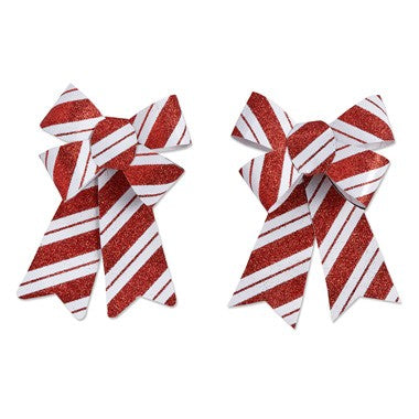 RED & WHITE CHRISTMAS DECORATION BOWS 2/PK. 871620178627 \\\KD12279