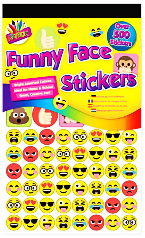 500 FUNNY SMILEY FACE REWARD STICKERS. T6810 \\\KD12285