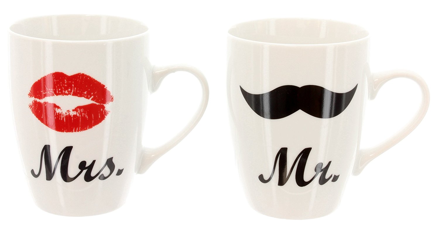 MR & MRS PORCELAIN MUGS IN GIFT BOX. 788217 \\\KD12359