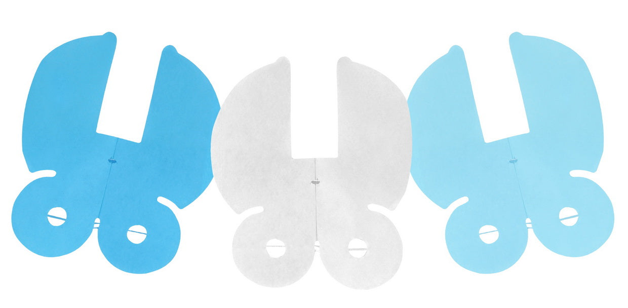 BABY PRAM PAPER GARLAND 2.6M - BLUE. X41171 \\\KD12369