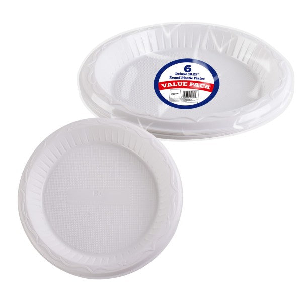 DISPOSABLE PLASTIC PLATES 10.25" 6/PK. BV9838 \\\KD12371