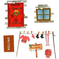 REUSEABLE ELF HOUSE WALL STICKERS. 524033 \\\KD12402