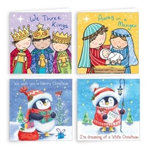 PACK OF 20 CUTE DESIGN CHRISTMAS SQUARE CARDS. XAGGC500 ERBE \\\KD12411