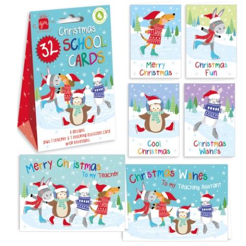 32 GIFTMAKER CHRISTMAS SCHOOL GREETING CARDS - CHARACTERS. GC400 \\\KD12417