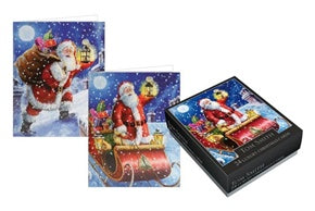 24 CHRISTMAS GREETINGS CARDS  - TRADITIONAL SANTA. XAGTC405 \\\KD12422