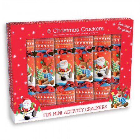 CHRISTMAS 6" MINI CRACKERS - SANTA & REINDEER 6/PK. XANGS100 \\\KD12432