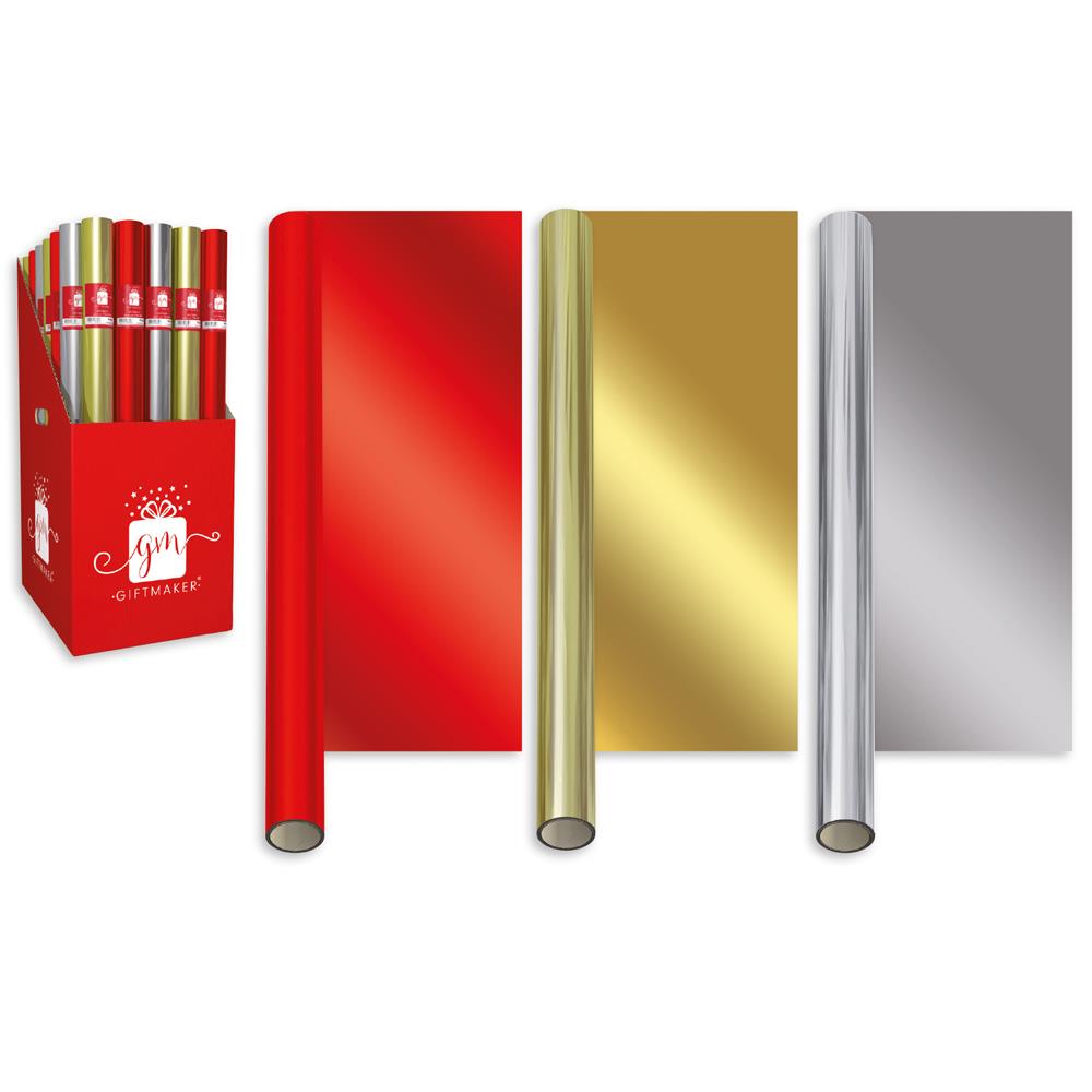 CHRISTMAS METALLIC PAPER FOIL EFFECT GIFT WRAP 69CM X 1.5M. XANGW115 \\\KD12440