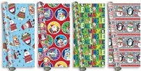 GIFTMAKER CHRISTMAS NOVELTY CUTE GIFT WRAP 69CMX 5M. XALGW101 \\\KD12444