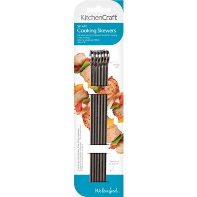 6 KITCHEN CRAFT METAL SKEWERS 30CM. KCSKEWER30 \\\KD12449