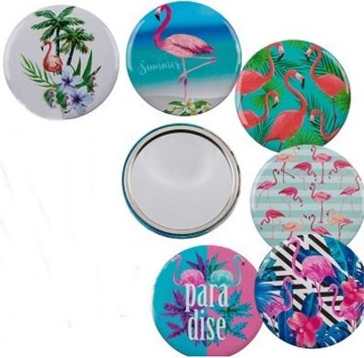 FLAMINGO POCKET MIRROR 7CM. 763357 \\\KD12484
