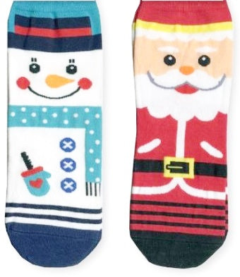 CHRILDREN CHRISTMAS SOCKS UK 6-8 - SANTA / SNOWMAN. XSOSOC \\\KD12497
