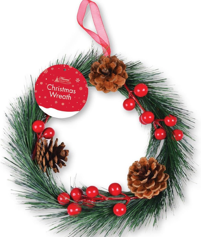 CHRISTMAS WREATH WITH BERRIES & CONES 20CM. XDDWTR \\\KD12506