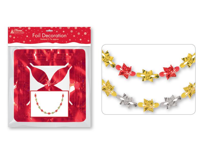 CHRISTMAS 2 COLOUR FOIL GARLAND. XDFFGL \\\KD12508