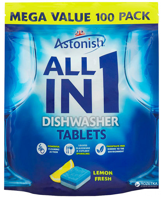 ASTONISH ALL IN ONE DISHWASHER TABLETS PACK OF 100. C2171 \\\KD12514