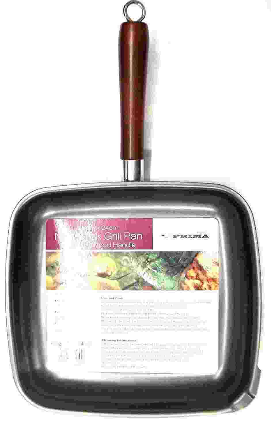 PRIMA NONSTICK GRILL PAN WITH ROSEWOOD HANDLE 26CM X 24CM. 15054 \\\KD12541