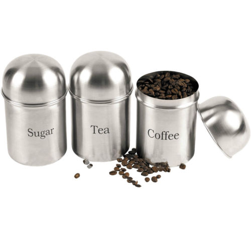 3PCS STAINLESS STEEL DOME CANISTER SET. 17110 \\\KD12544